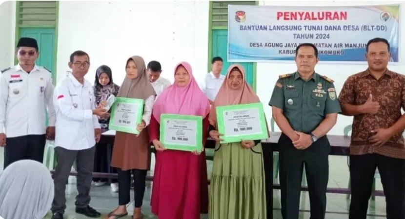Pemdes Agung Jaya Salurkan BLT DD Tahap I Sebanyak 30 KPM